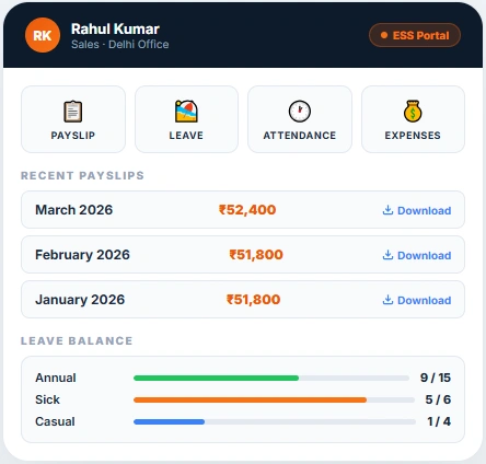 employee self service portal in delhi ncr