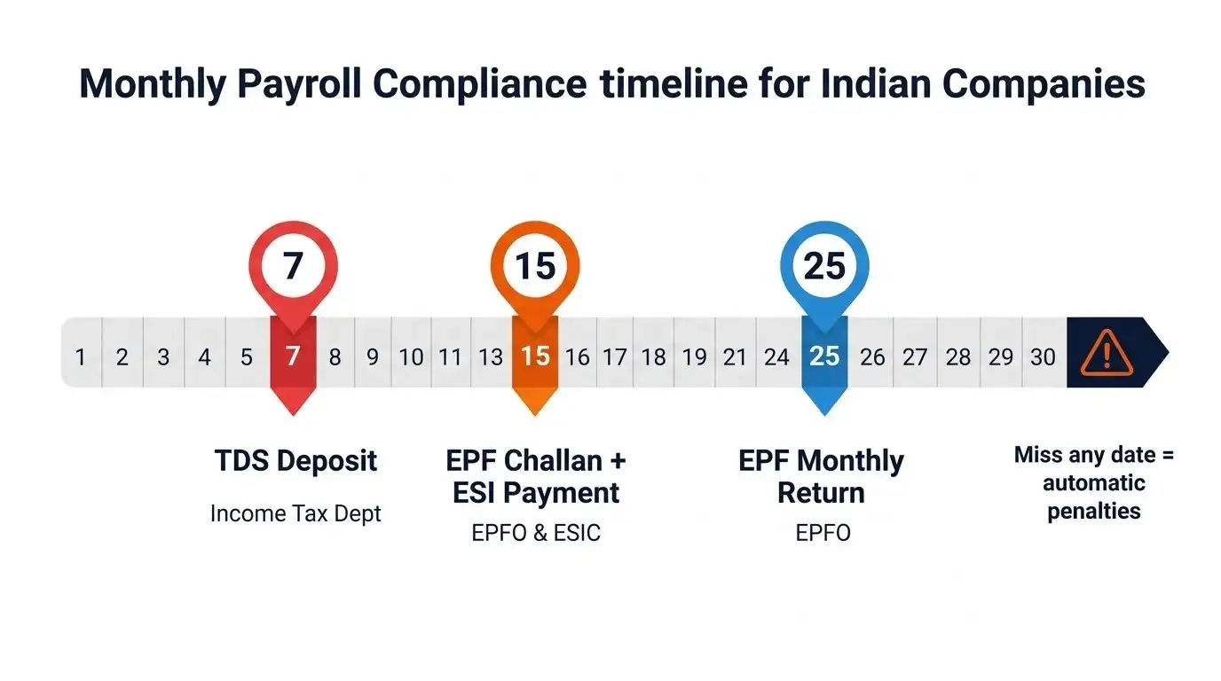 Payroll compliance calendar India