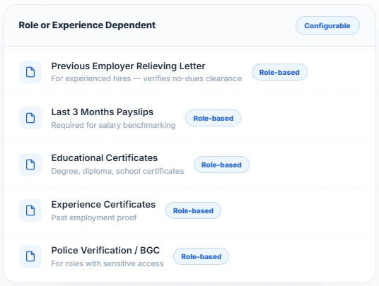 role or experience dependent