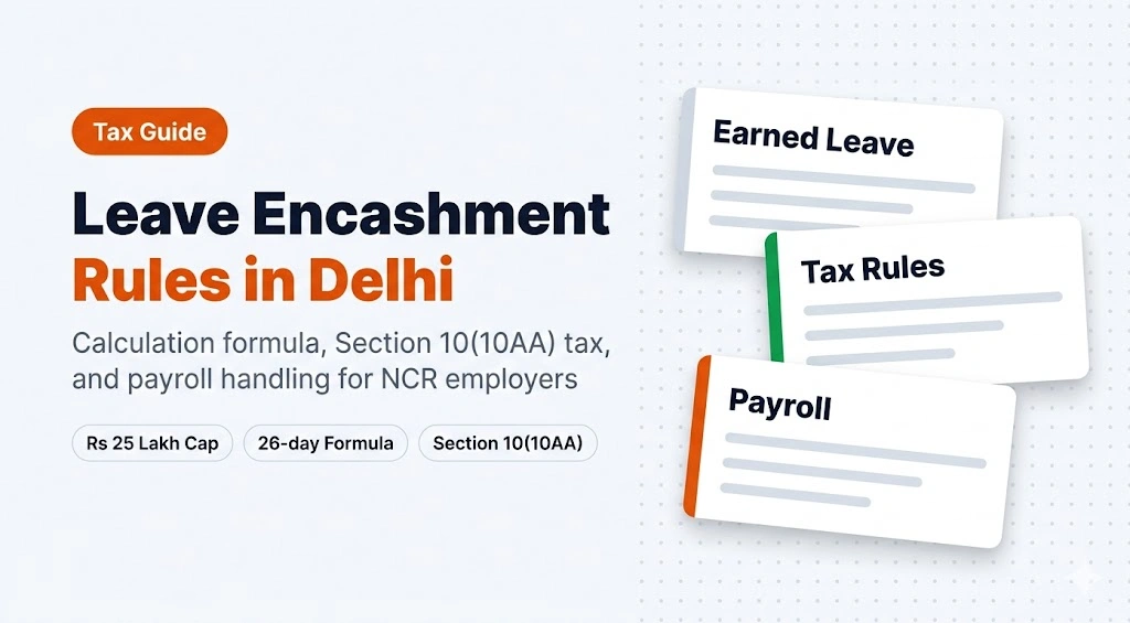 Leave Encashment Rules in Delhi: Tax + Calculation 2026
