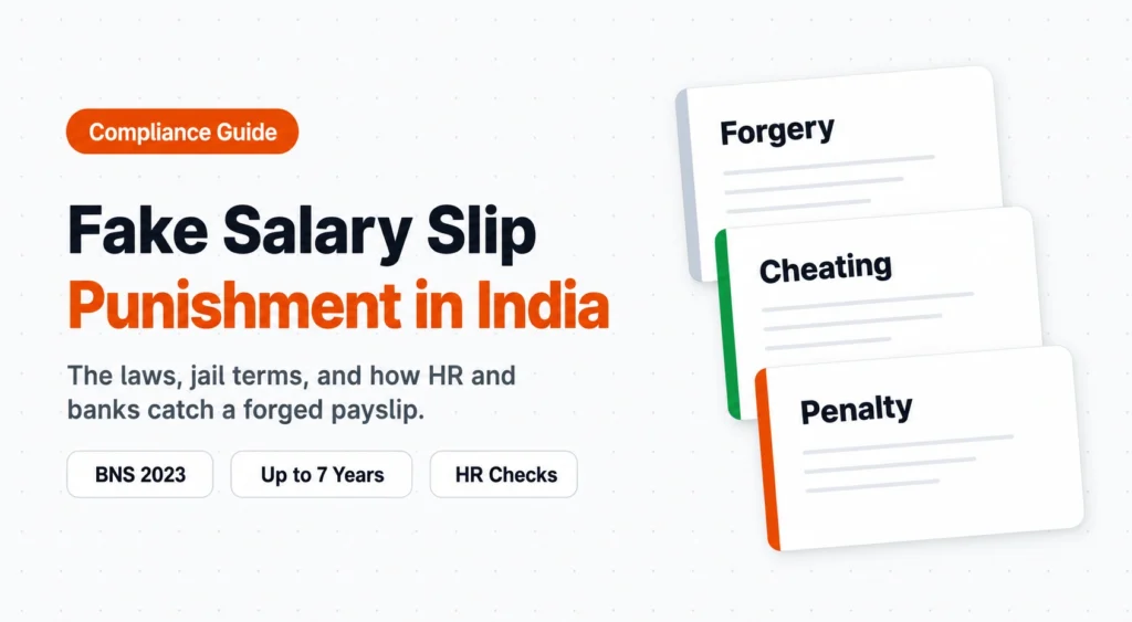 Fake Salary Slip Punishment in India: Laws & Penalties 2026