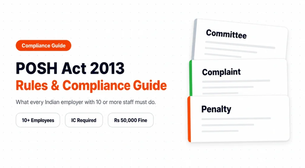 POSH Act 2013: Rules, Internal Committee & Compliance Guide